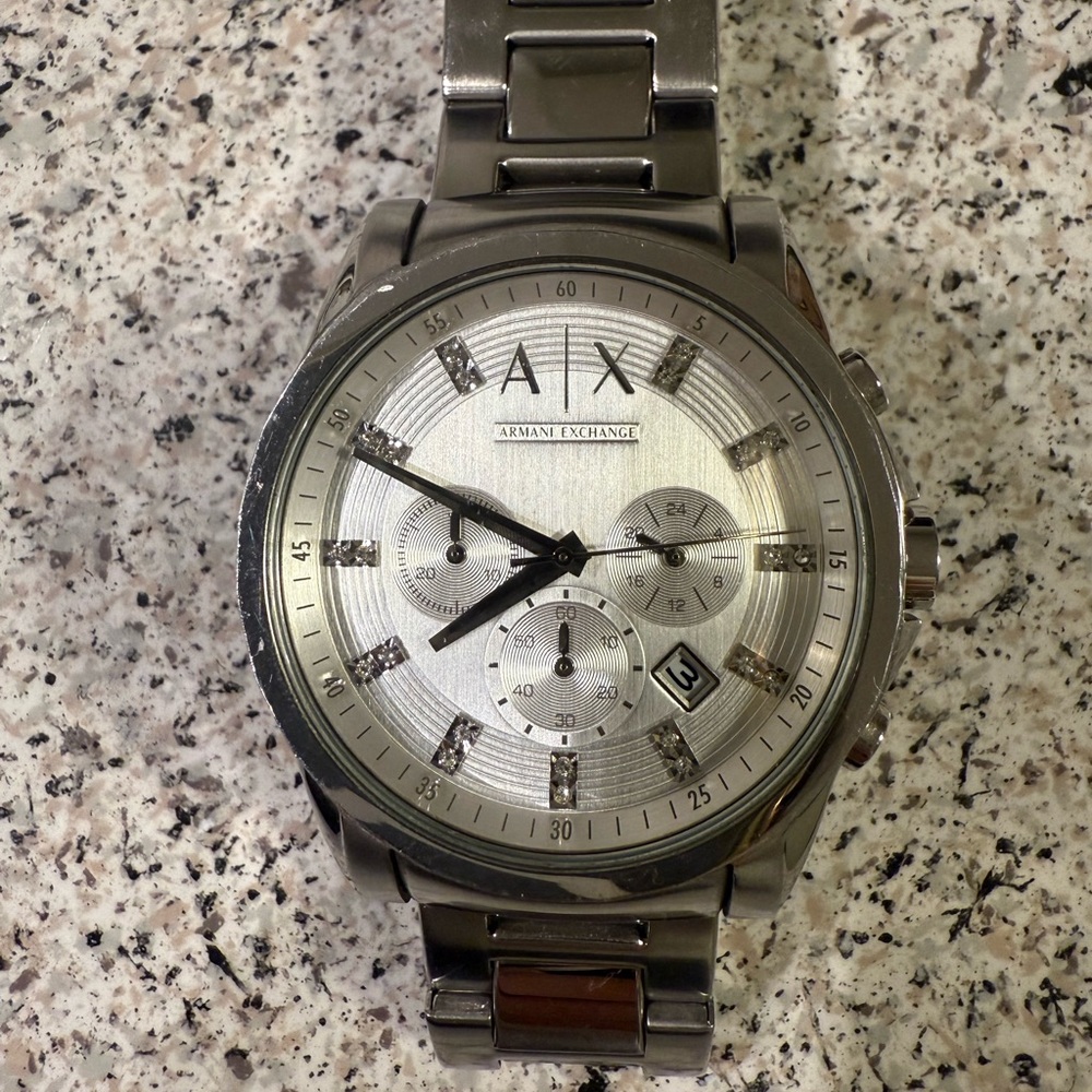 Armani Exchange Metallic Silver Watch